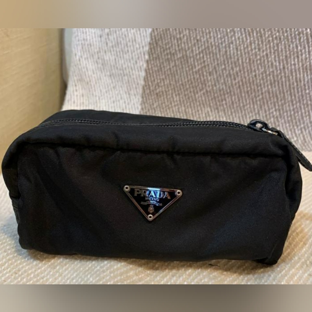 Authentic Prada nylon cosmetic pouch